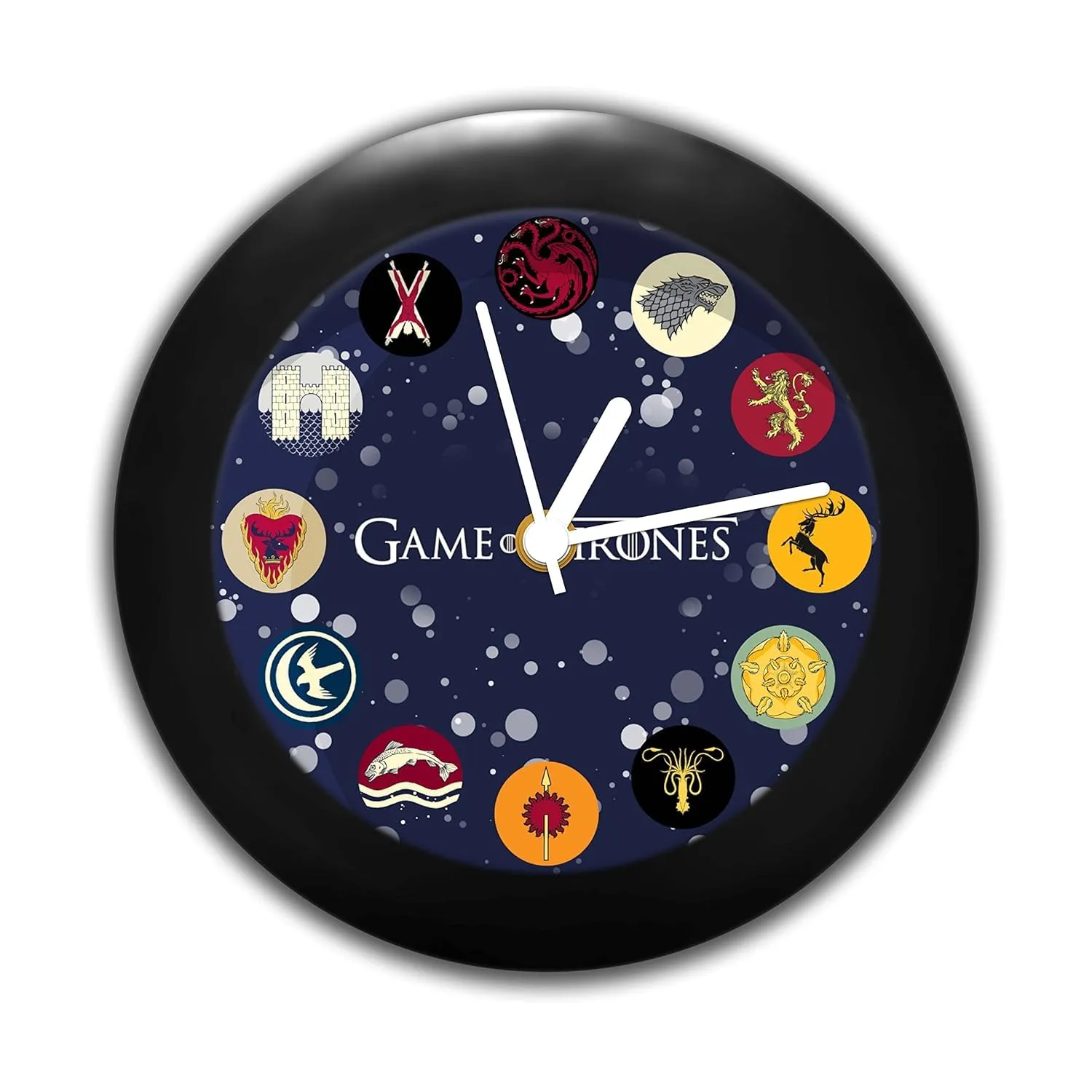 Epic Stuff - Game of Thrones All House Table Clock Plastic (16.5 x 16.5 x 4 cm, Multicolor)