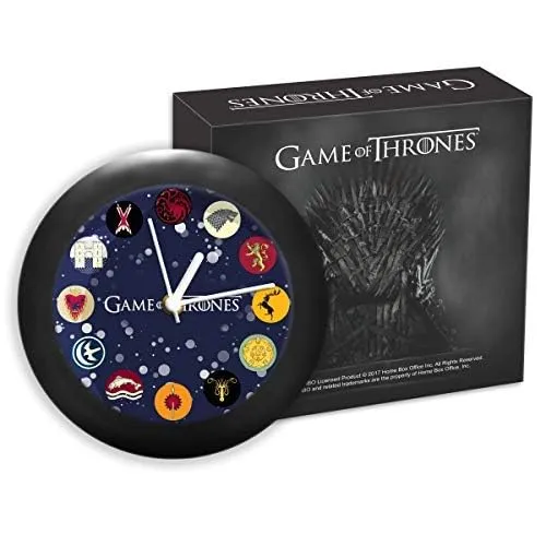 Epic Stuff - Game of Thrones All Houses Table Clock, Officially Licensed by HBO Home Box Office,USA