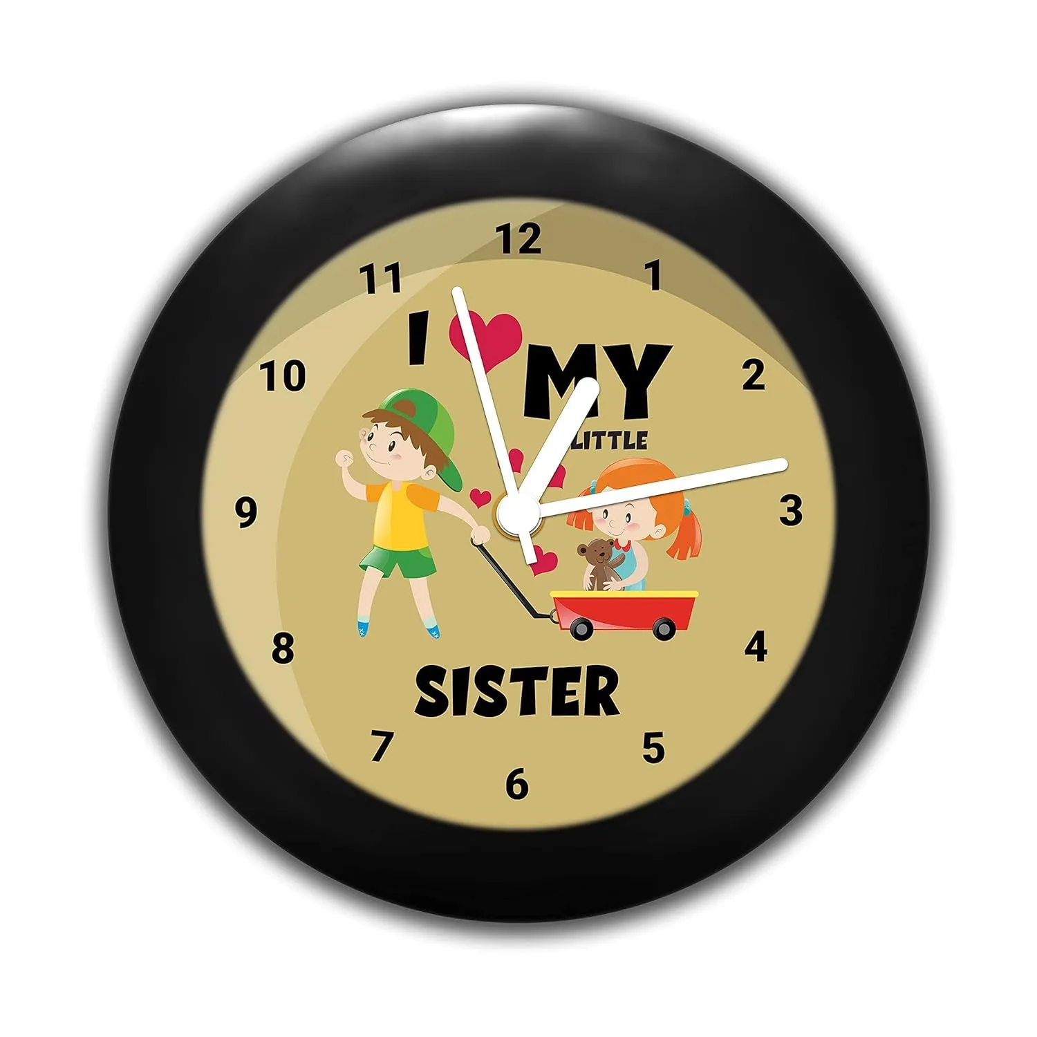 Epic Stuff - -I Love My Little Sister - Design Table Clock | Desk Clock for Home and Office,Best Gift for Friends