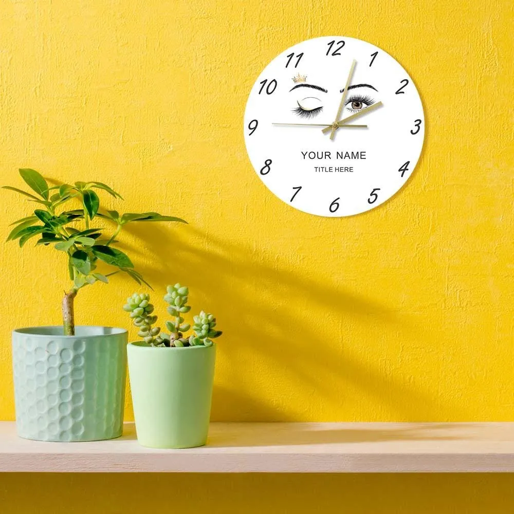 Eyelashes Extensions Beauty Salon Studio Custom Wall Clock Lashes Girl Wink Eye