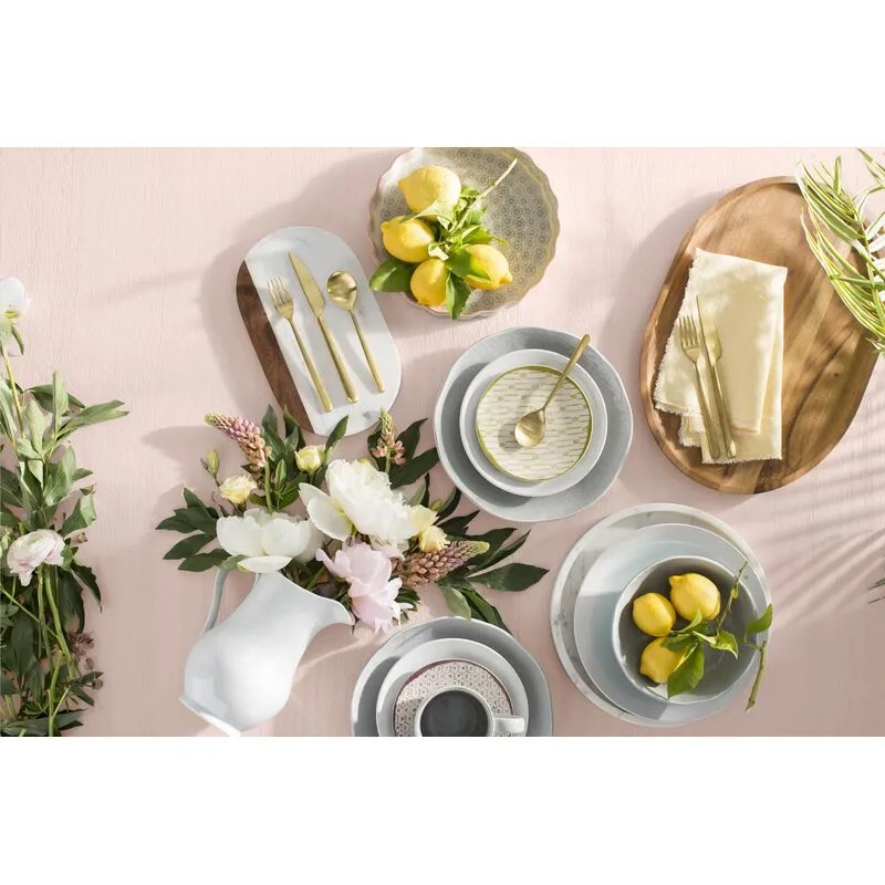 Favia Round Marble White Coffee Table Tray