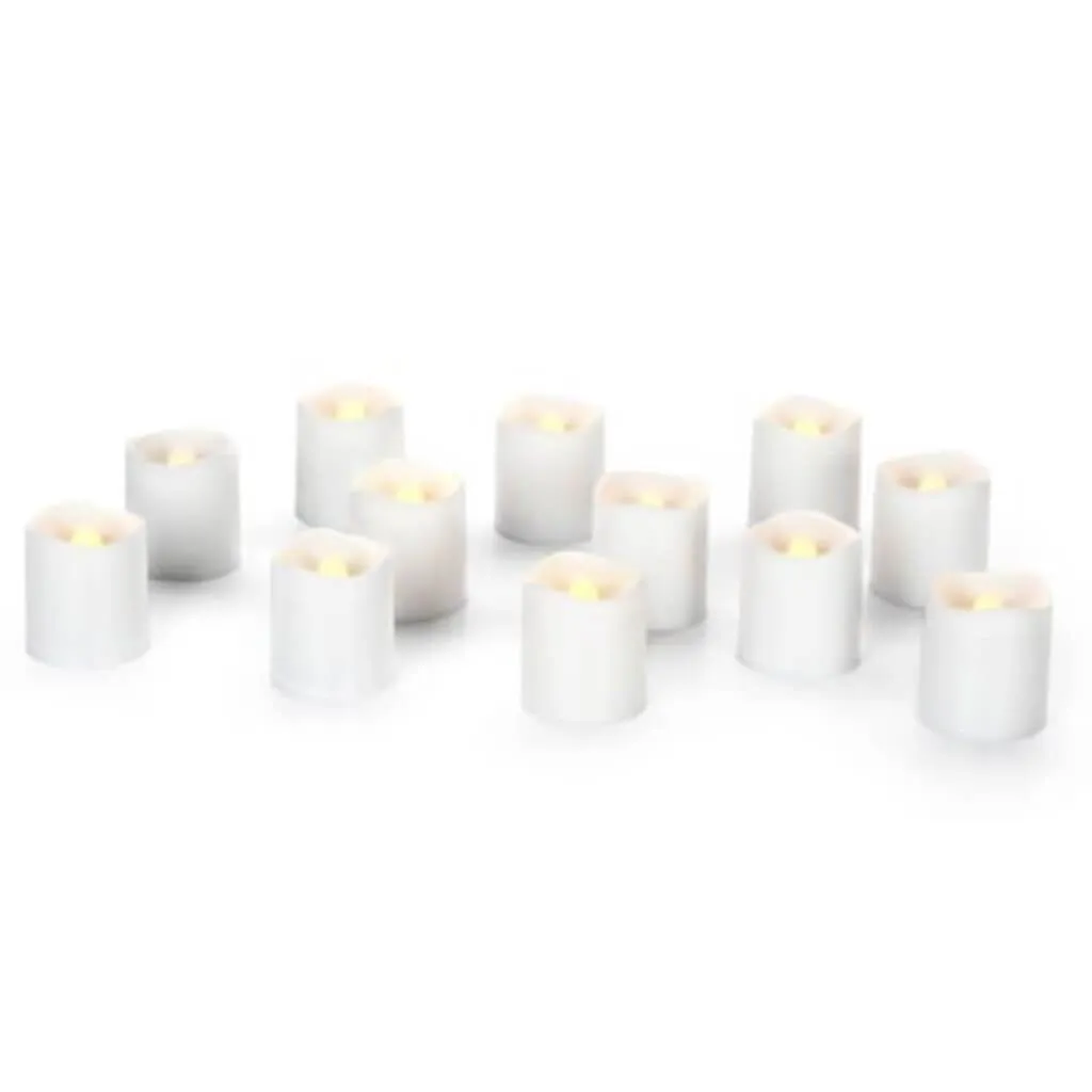 Flickering Votive LED Candles Value Pack White 1.56 x 1.68 inches 12 pieces