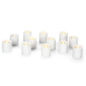 Flickering Votive LED Candles Value Pack White 1.56 x 1.68 inches 12 pieces