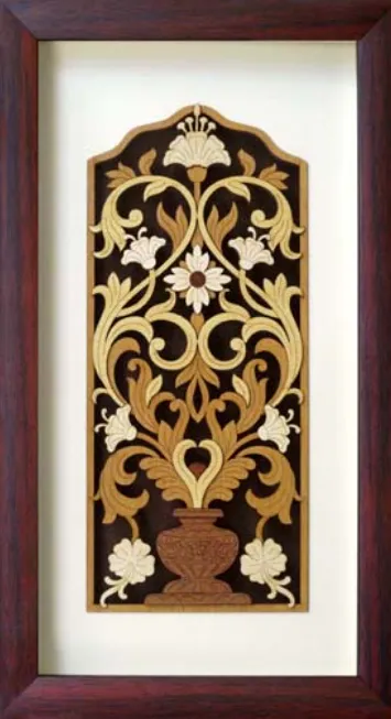 Floral Framed Wooden 3D Wall Art 12x7 Inch By India Kreations Decor