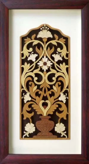 Floral Framed Wooden 3D Wall Art 12x7 Inch By India Kreations Decor