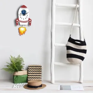 Flying Rocket Kid's Wall Clock
