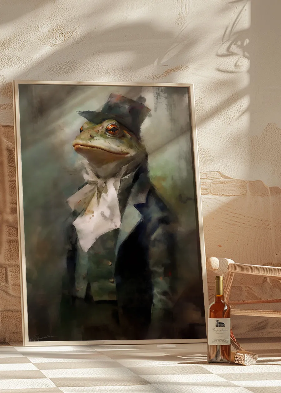 Frog Head Painting Renaissance Style Portrait