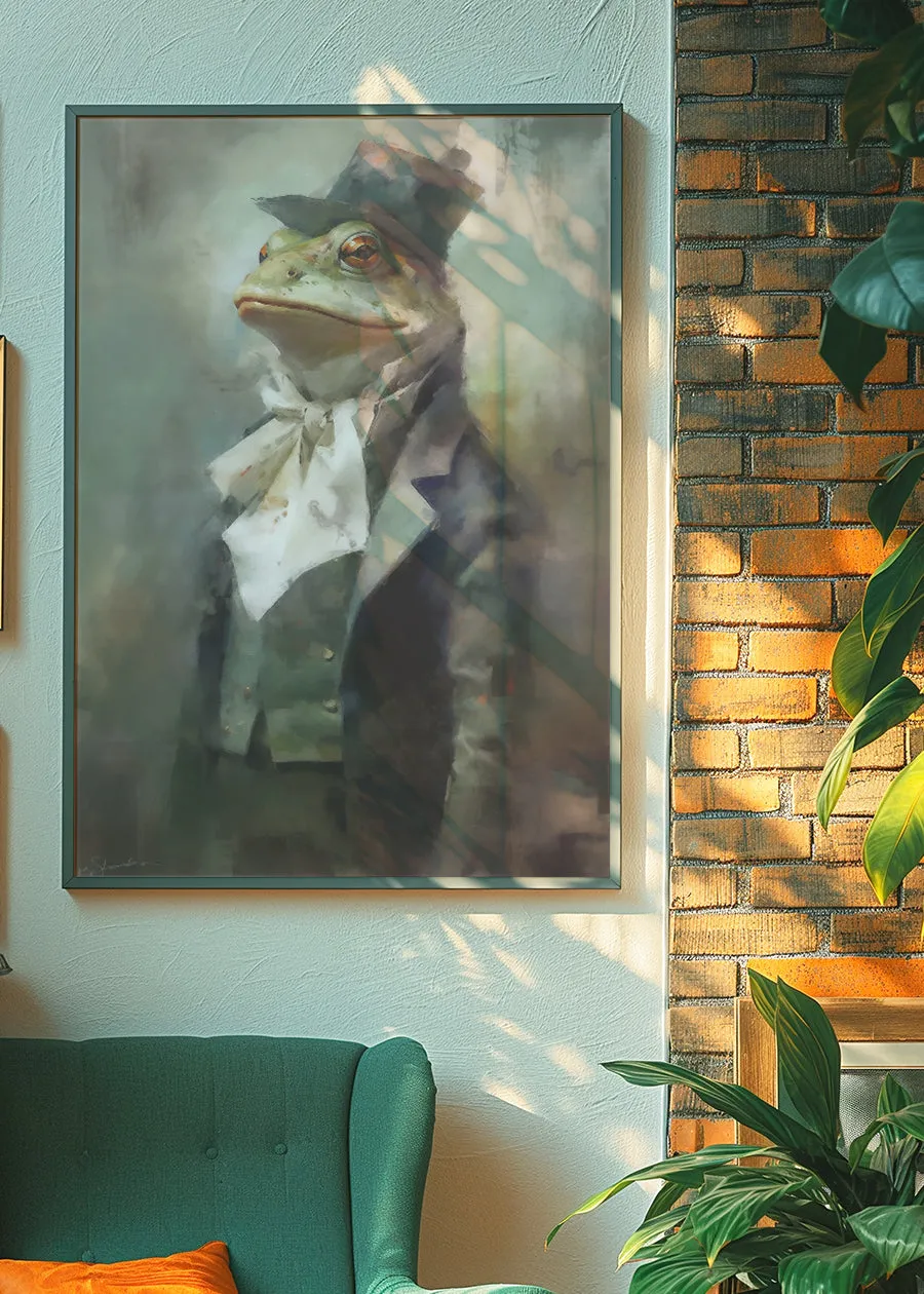 Frog Head Painting Renaissance Style Portrait