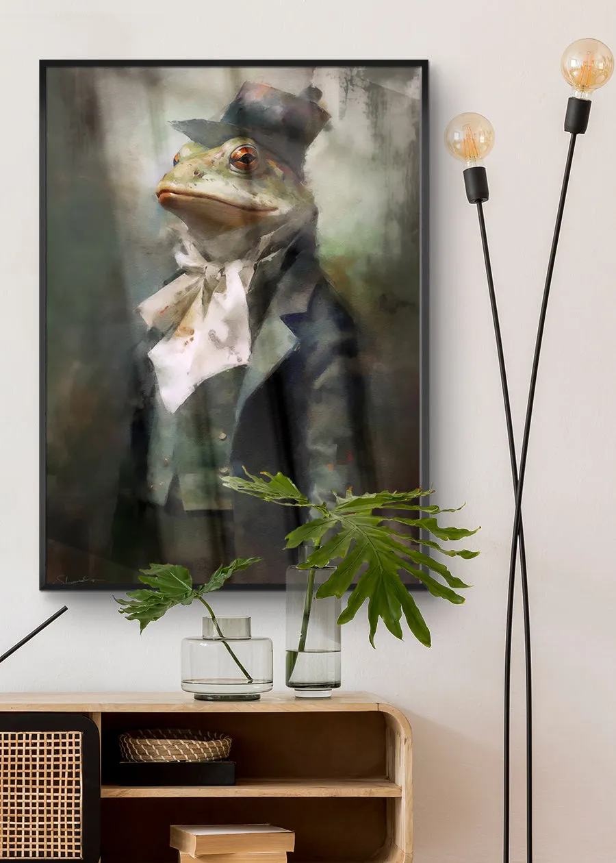 Frog Head Painting Renaissance Style Portrait