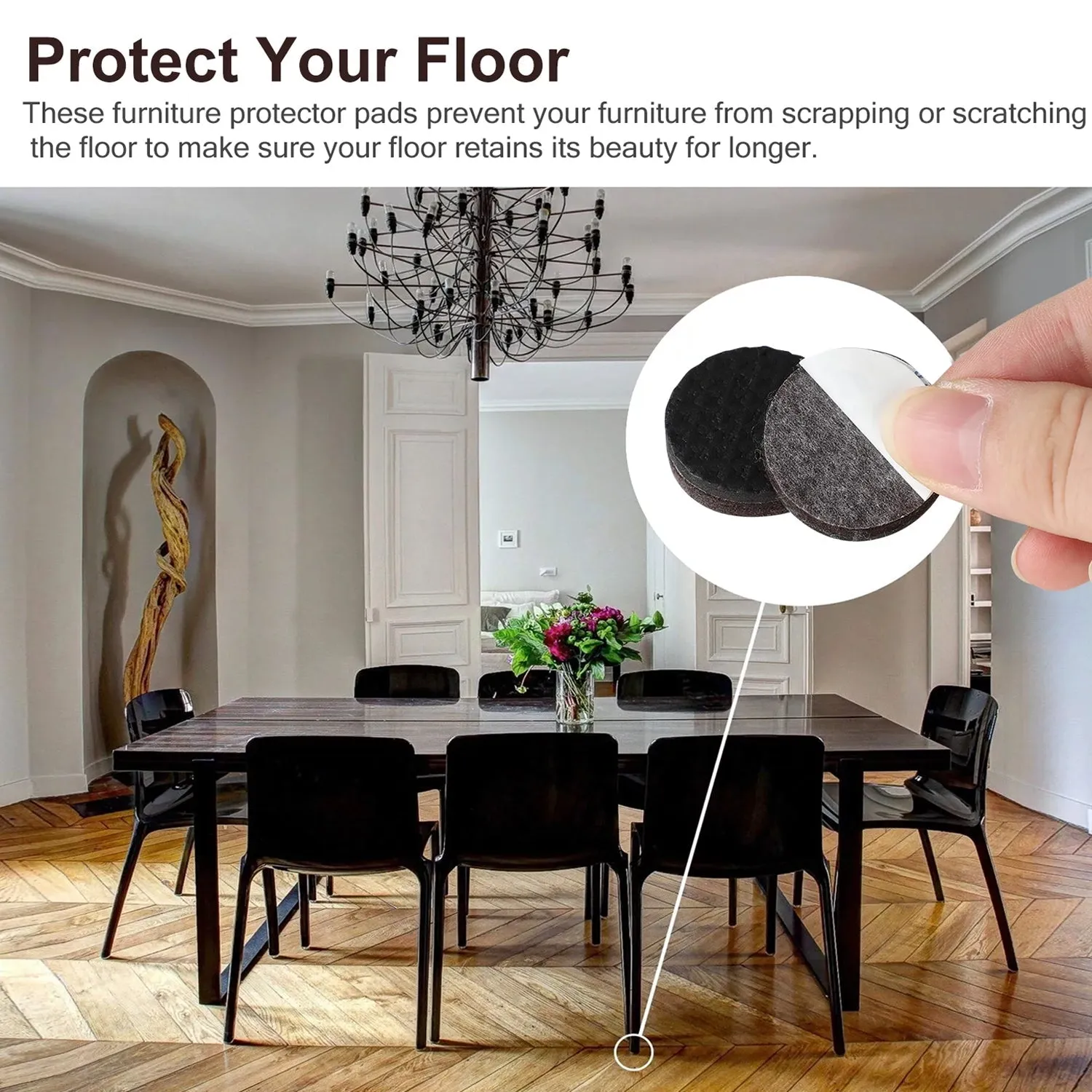 FURNITURE PAD ROUND  FELT PADS FLOOR PROTECTOR PAD FOR HOME & ALL FURNITURE USE