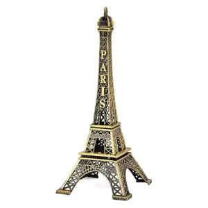 Generalix Antique Finish 3D Metal Paris Eiffel Tower, Gold | Decorative Showpiece | Cabinet | Pack of 1