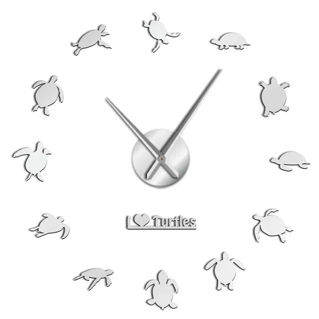 Giant Wall Clock: I Love Turtles - 3 colours