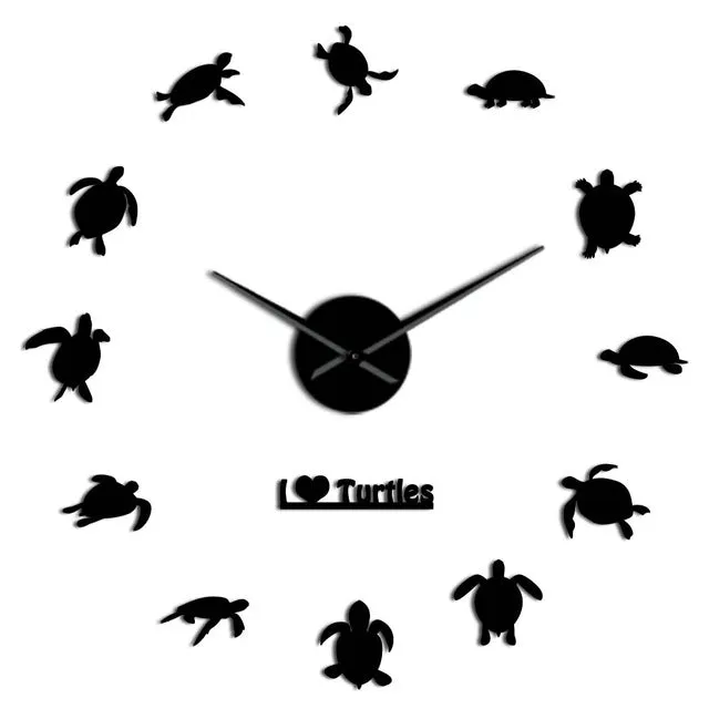 Giant Wall Clock: I Love Turtles - 3 colours