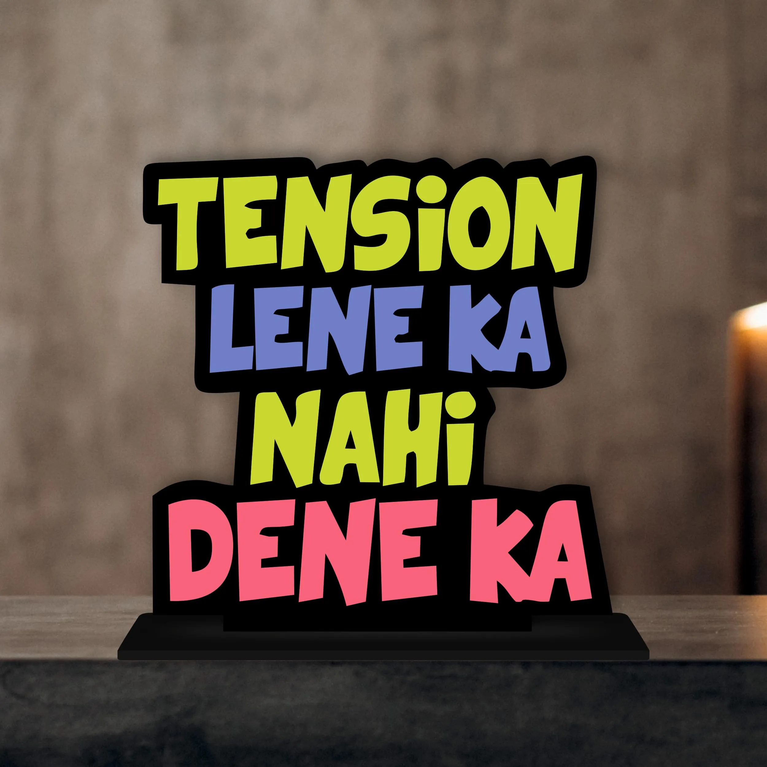 Giftplease Wooden Idols and Figurine Quotes Table Decoration for Office Desk | Home Decor Item | Living Room | Modern Art Wood Showpiece Gift Item (TP-77)