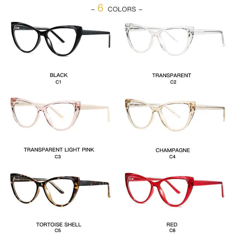 Gmei Women's Eyeglasses Cat Eye Acrylic Tr90 Cp Frame 2003