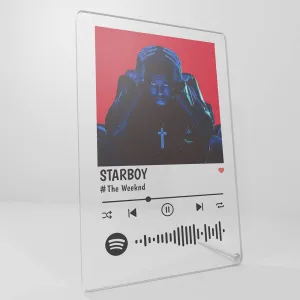 Goo Infinity Customized Spotify Music Plaque | Acrylic Aesthetic Photo Frame For Your Loved One (6X9) Inches(Tabletop;Wall Mount, Transparent, Pack Of 1)