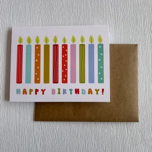 Happy Birthday Candles Greeting Card