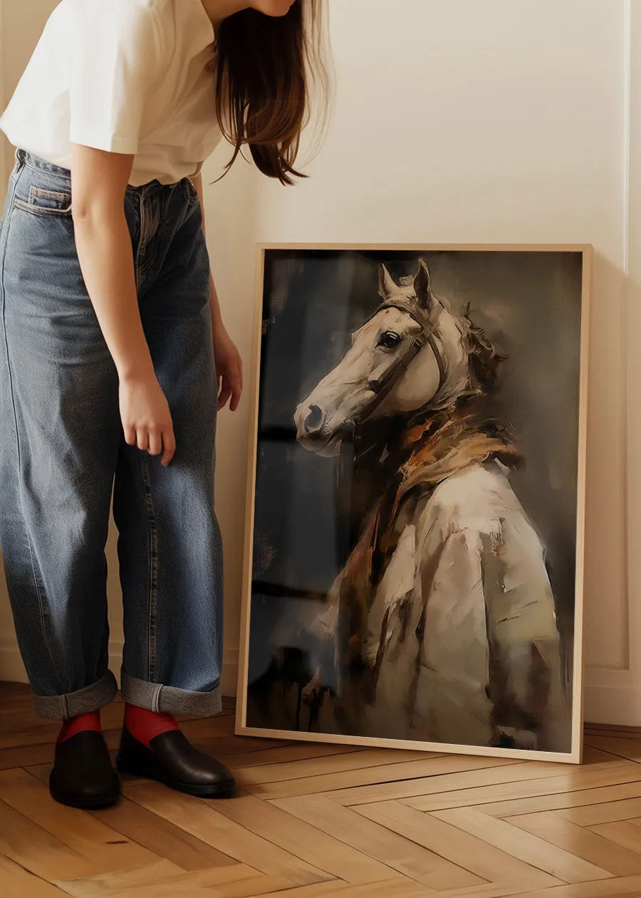 Horse Head Painting Renaissance Style Portrait