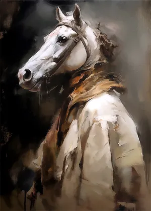 Horse Head Painting Renaissance Style Portrait