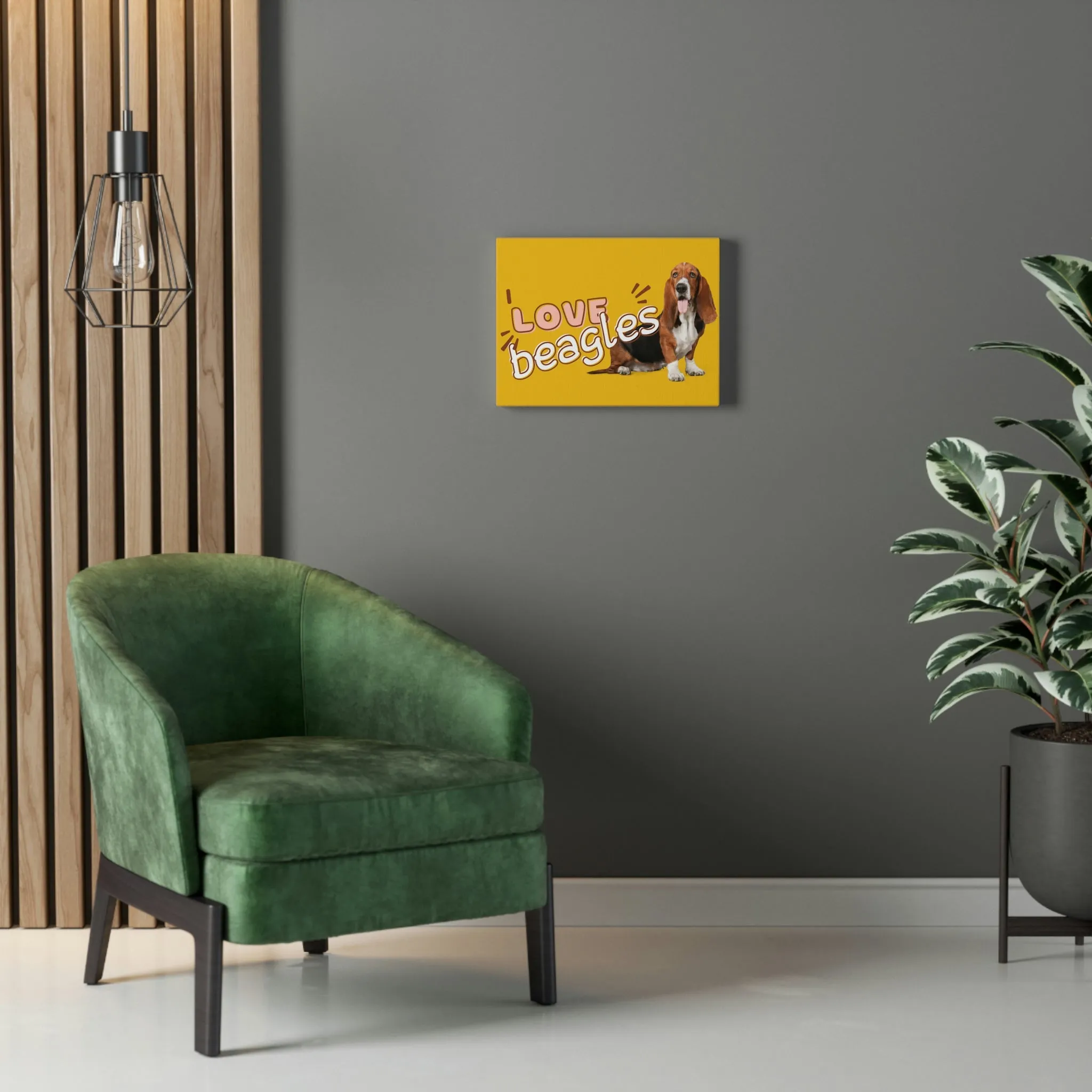 I love Beagles Dog POD Stretched Canvas