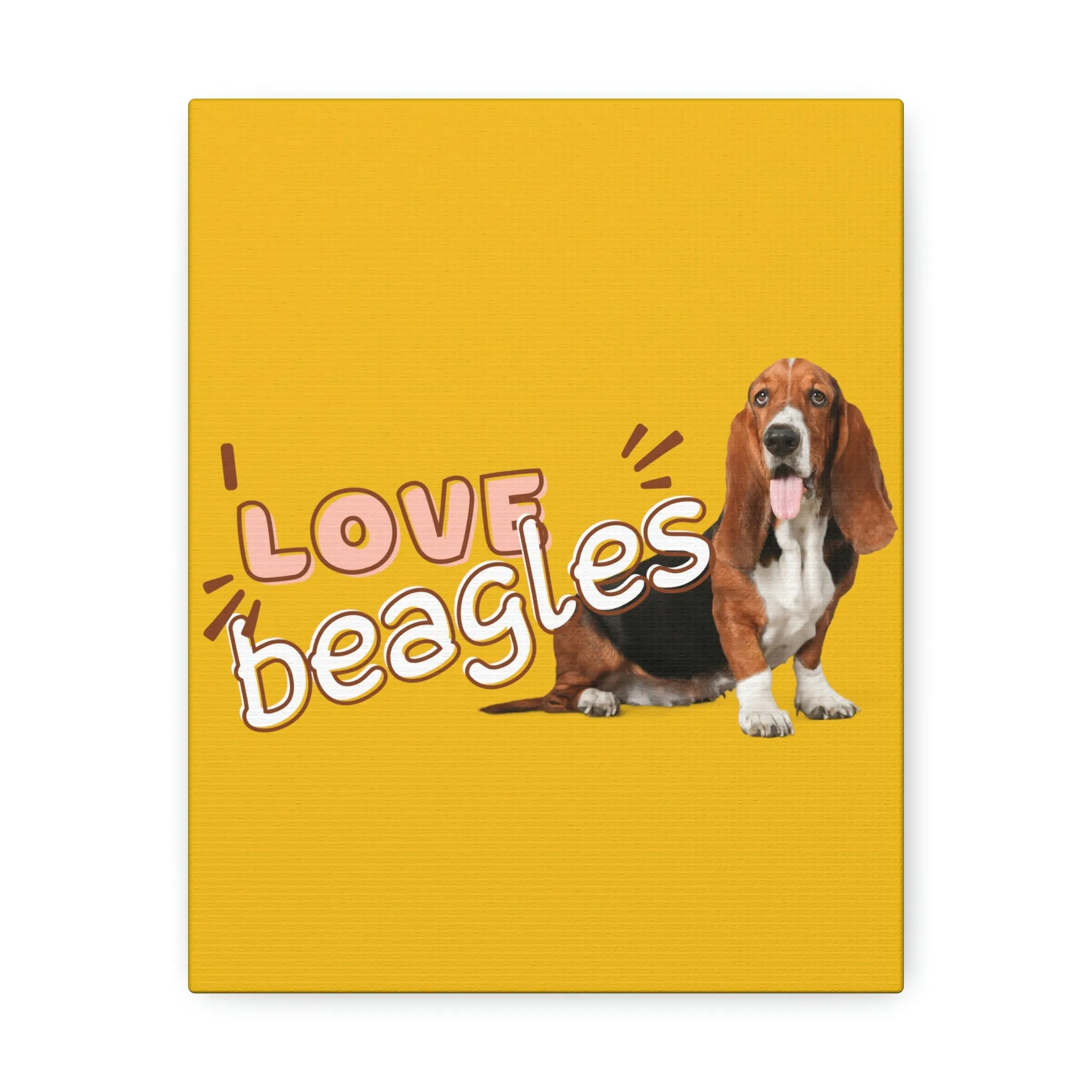 I love Beagles Dog POD Stretched Canvas