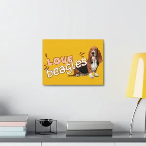 I love Beagles Dog POD Stretched Canvas