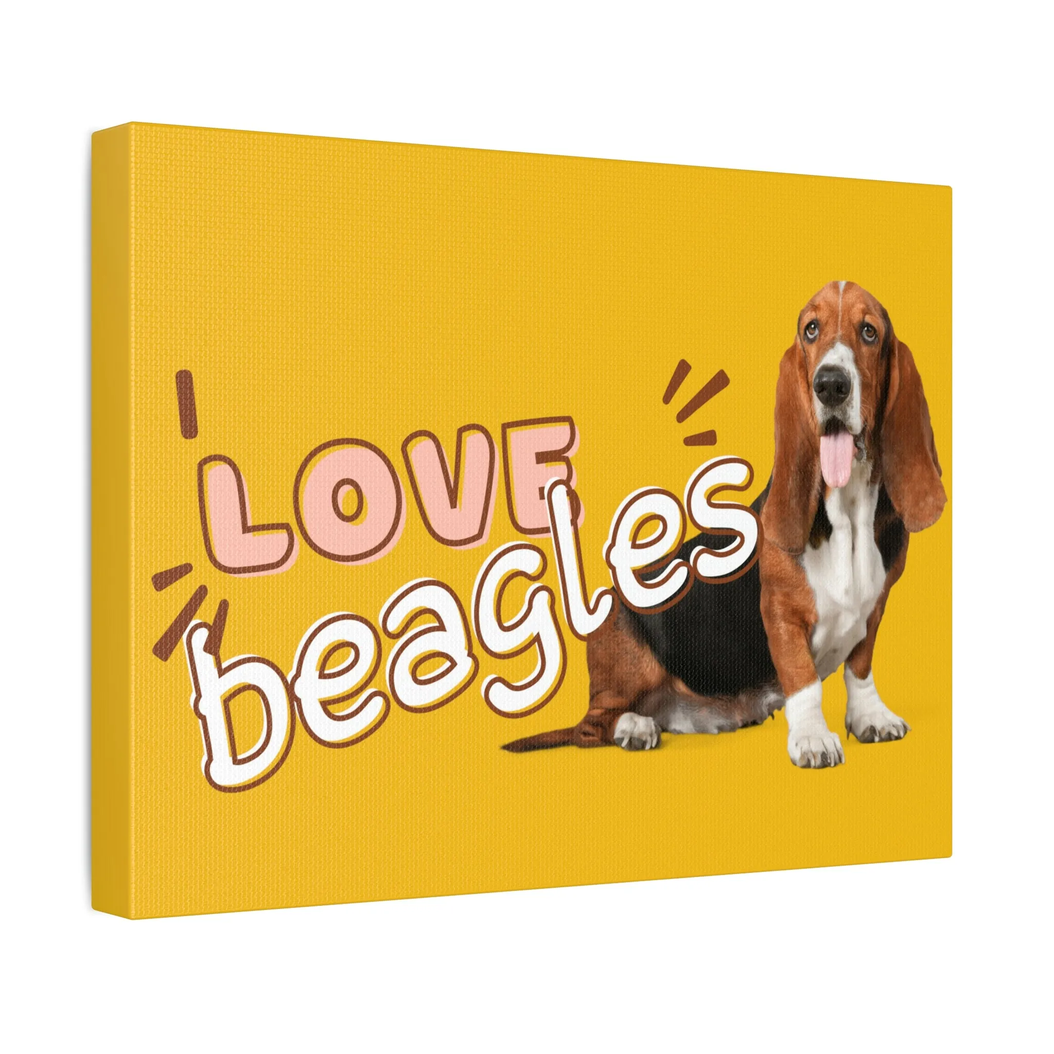I love Beagles Dog POD Stretched Canvas