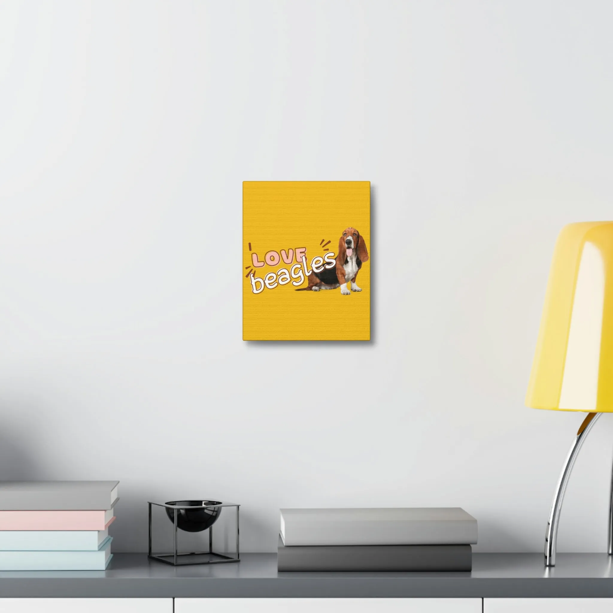 I love Beagles Dog POD Stretched Canvas