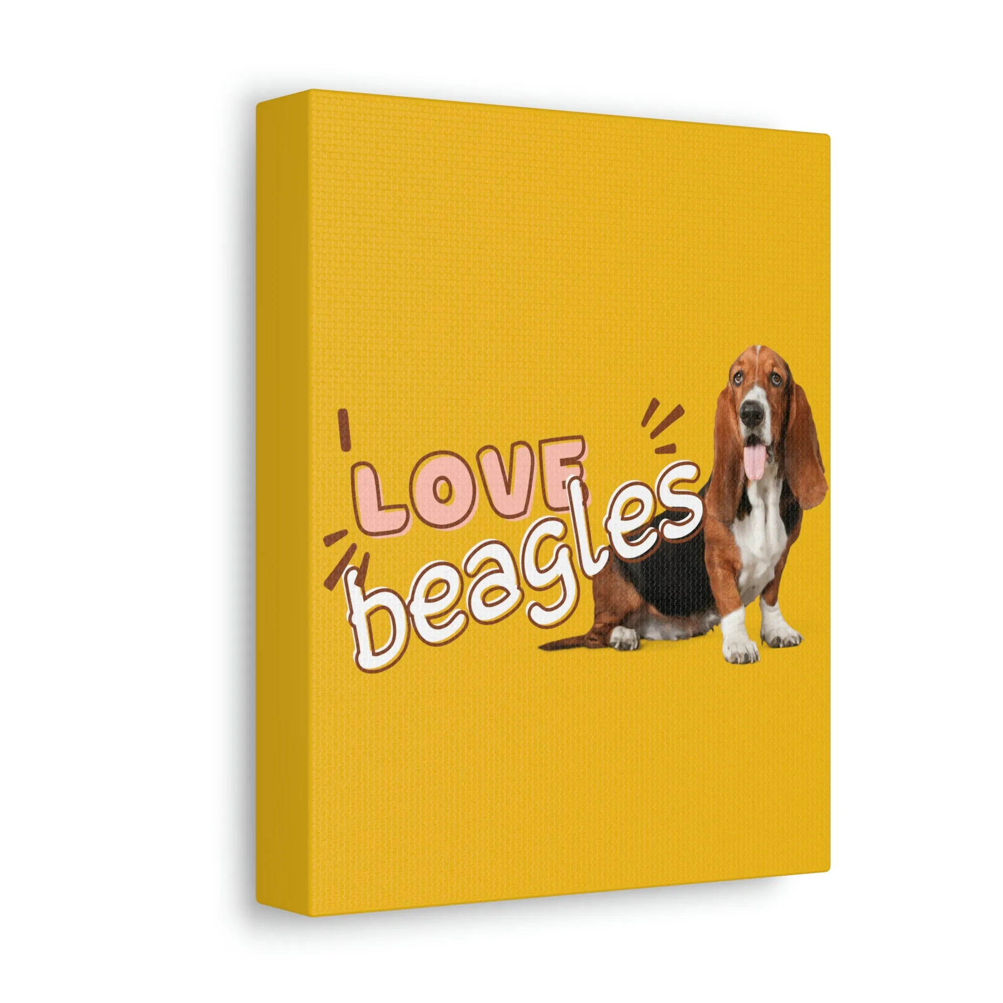 I love Beagles Dog POD Stretched Canvas