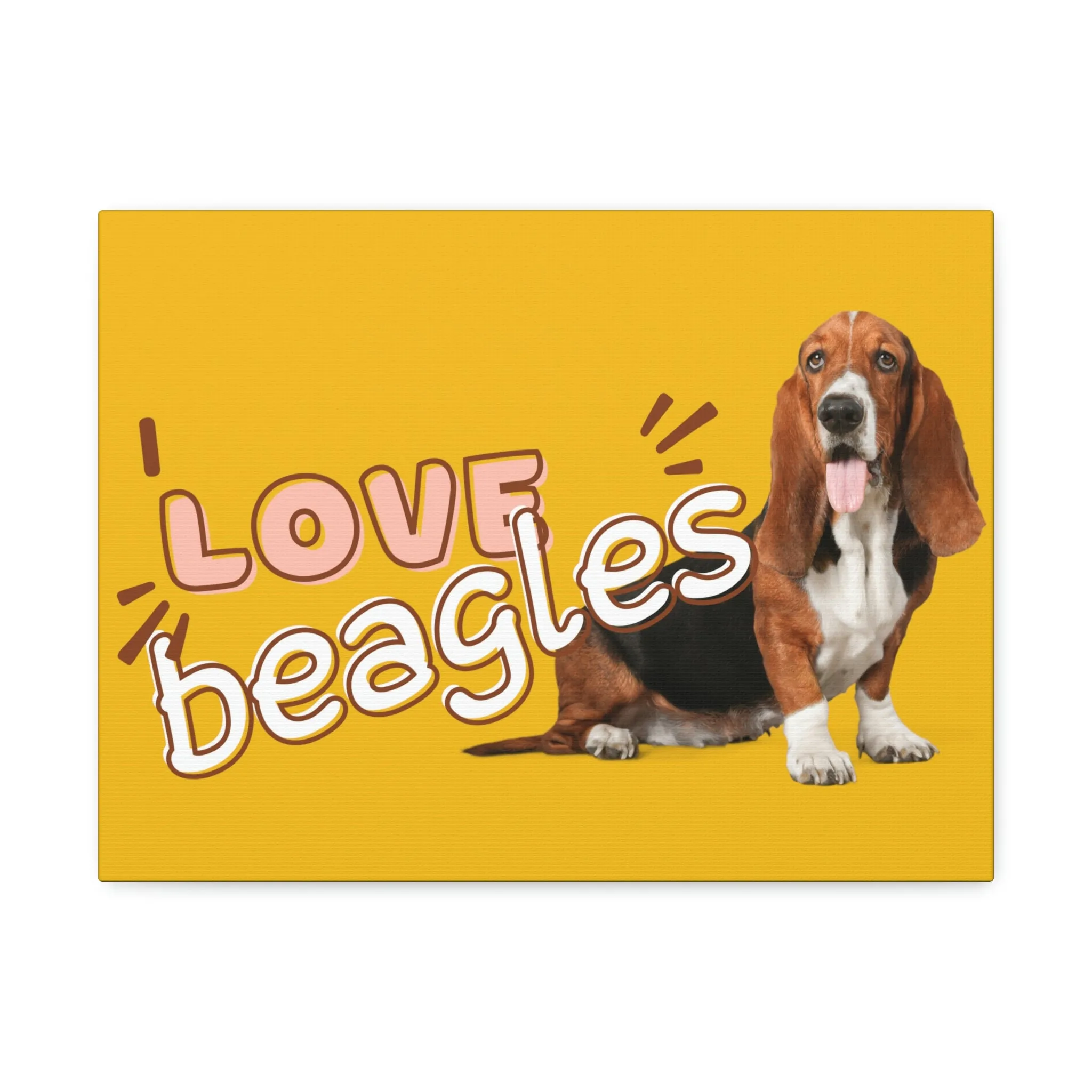 I love Beagles Dog POD Stretched Canvas
