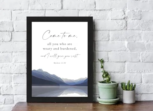 Interio Crafts Bible Verse Wall Frame - Inspirational Jesus Quote Poster for Home and Office Wall Decor - Synthetic Wood, 13x10 Inches.