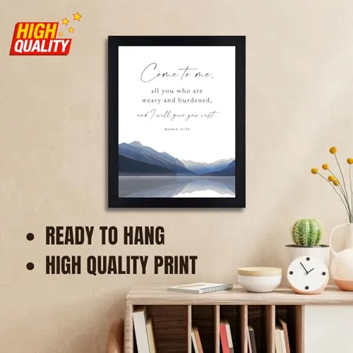 Interio Crafts Bible Verse Wall Frame - Inspirational Jesus Quote Poster for Home and Office Wall Decor - Synthetic Wood, 13x10 Inches.