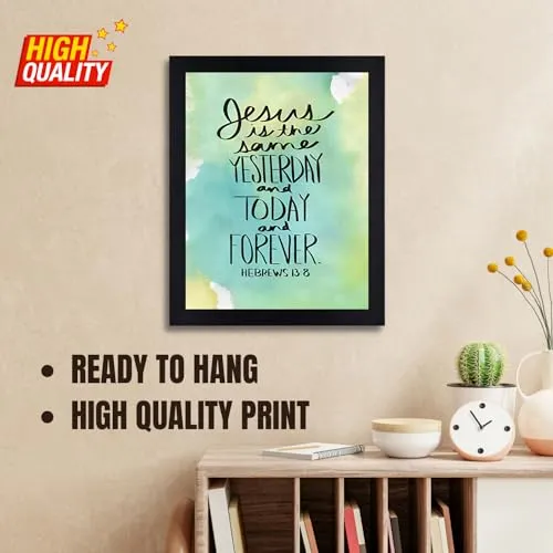 Interio Crafts Bible Verse Wall Frame - Jesus Quotes Wall Frames - Framed Poster for Office and Home Decor - Christmas Decor - Synthetic Wood, 13x10 Inches.