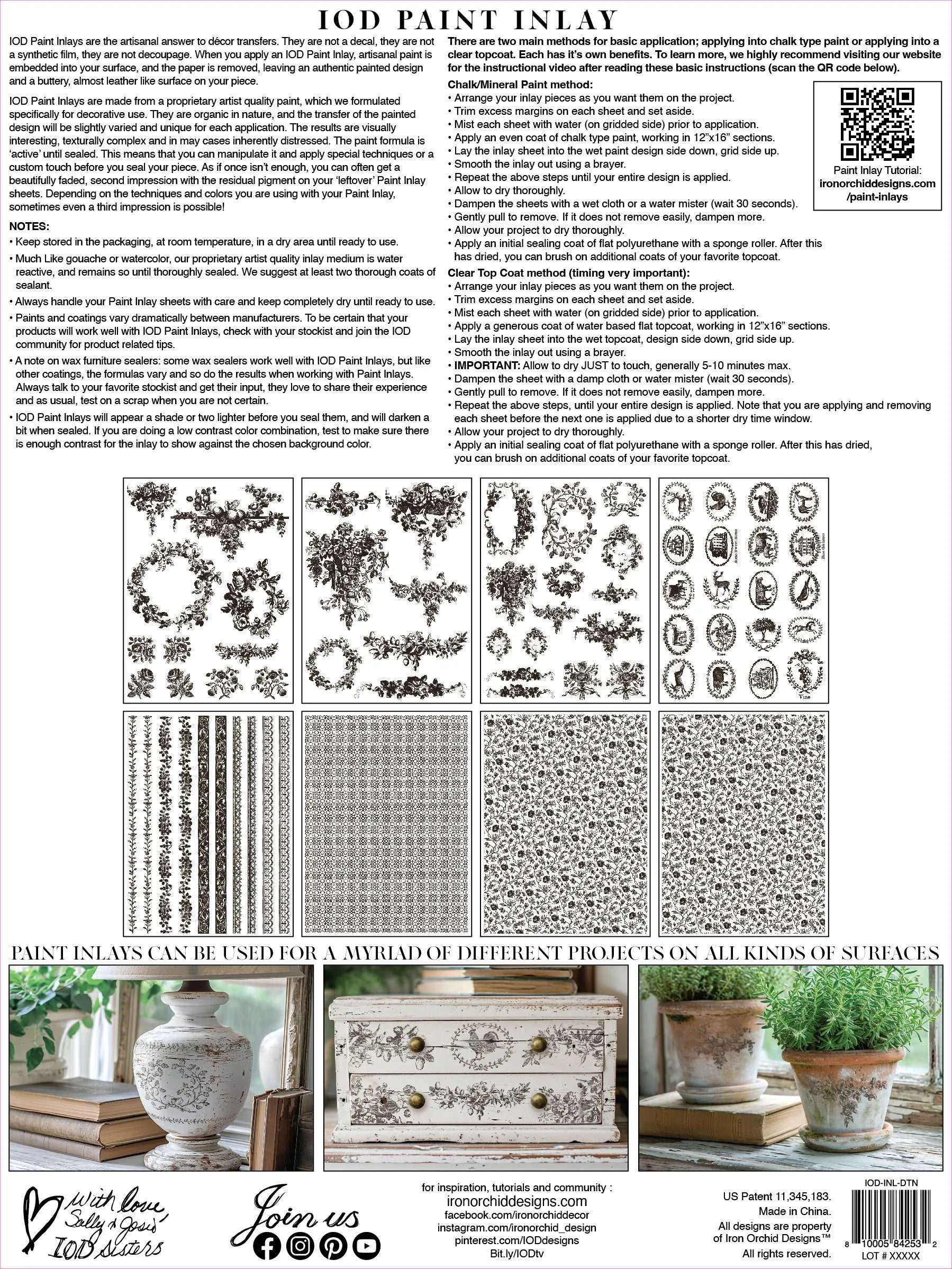 IOD Delft Traditions Noir Paint Inlay