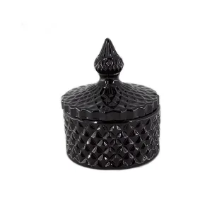 Jar glass black 11cm