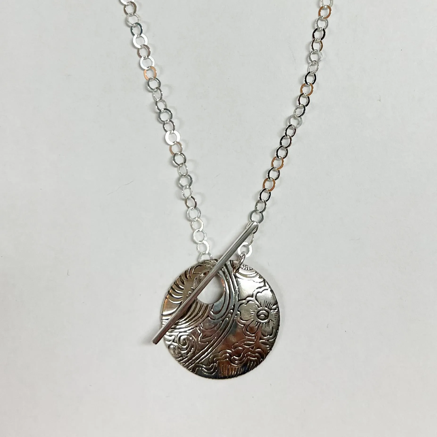 Keyhole Circle Necklace by L Carr