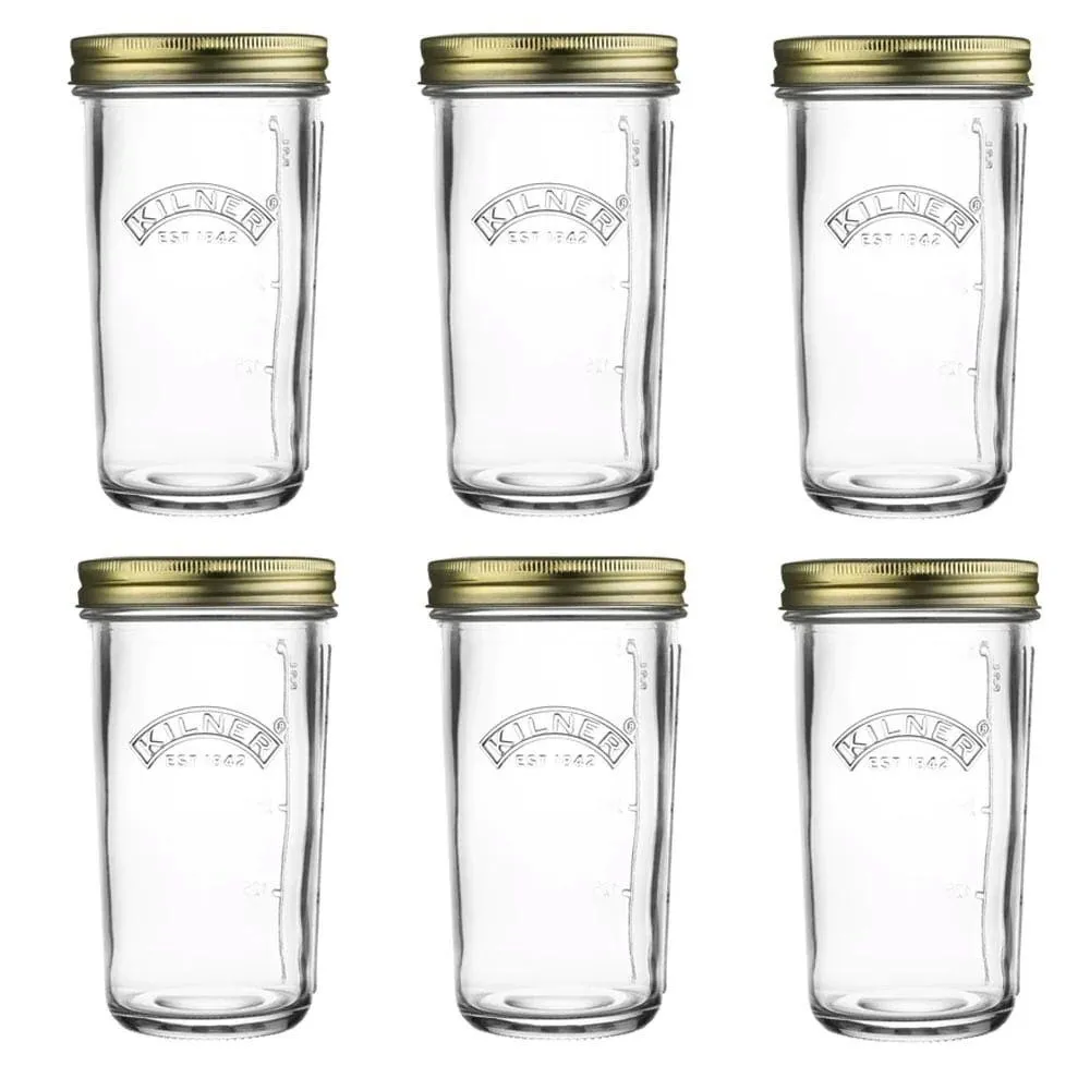 Kilner 0.5 Litre Wide Mouth Glass Preserve Jars (Set of 6)
