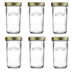 Kilner 0.5 Litre Wide Mouth Glass Preserve Jars (Set of 6)