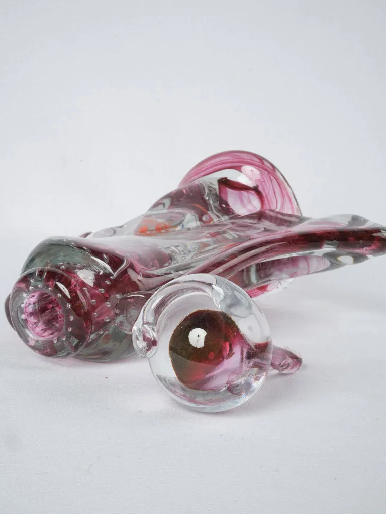 Lidded Angel flask by Jean-Claude Novaro - burgundy 2010 - 15"