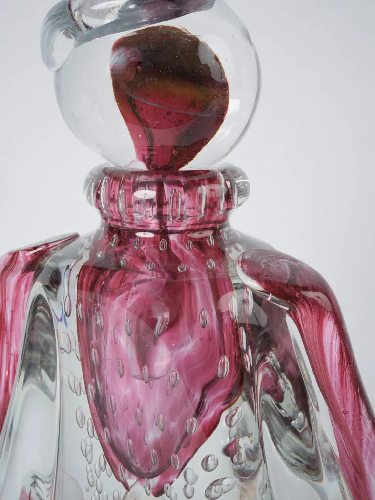 Lidded Angel flask by Jean-Claude Novaro - burgundy 2010 - 15"