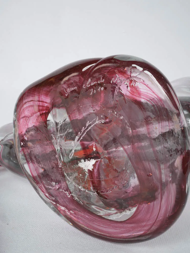 Lidded Angel flask by Jean-Claude Novaro - burgundy 2010 - 15"