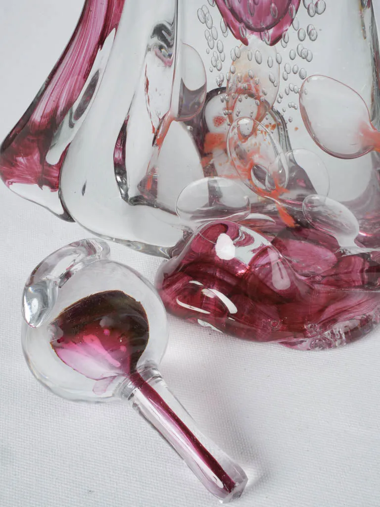 Lidded Angel flask by Jean-Claude Novaro - burgundy 2010 - 15"