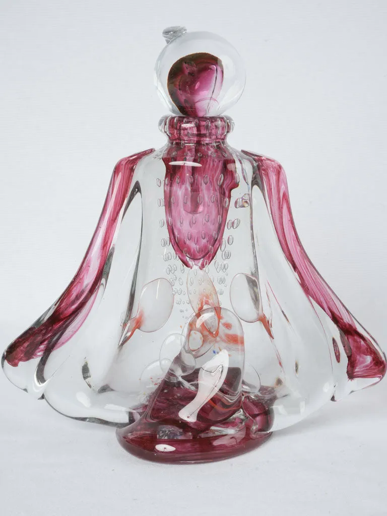 Lidded Angel flask by Jean-Claude Novaro - burgundy 2010 - 15"
