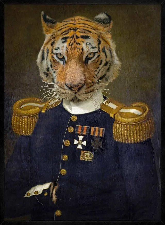 Lieutenant Tiger Portrait Print