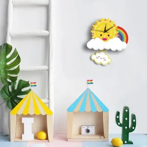 Magical Sun Rainbow Nursery Wall Clock