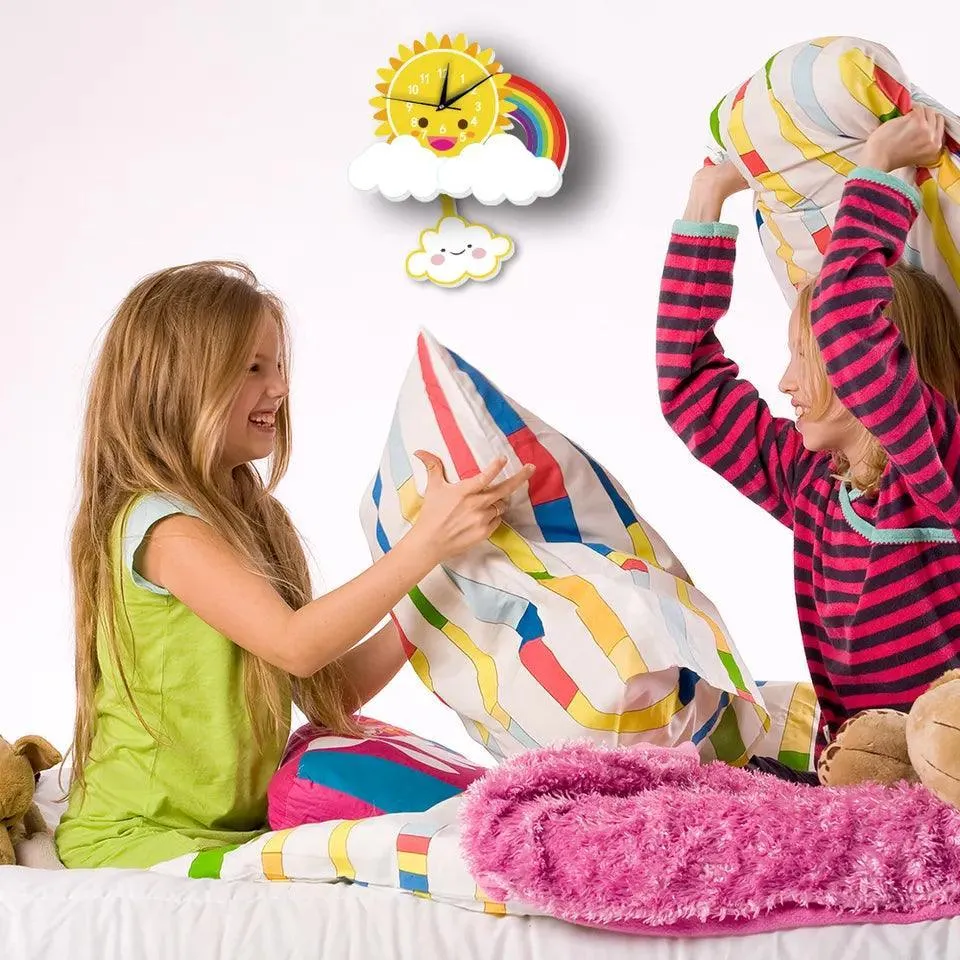 Magical Sun Rainbow Nursery Wall Clock
