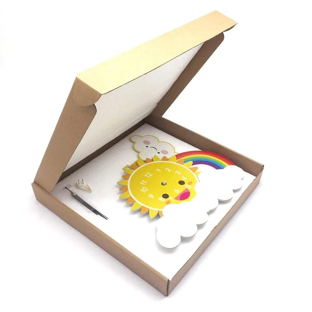 Magical Sun Rainbow Nursery Wall Clock