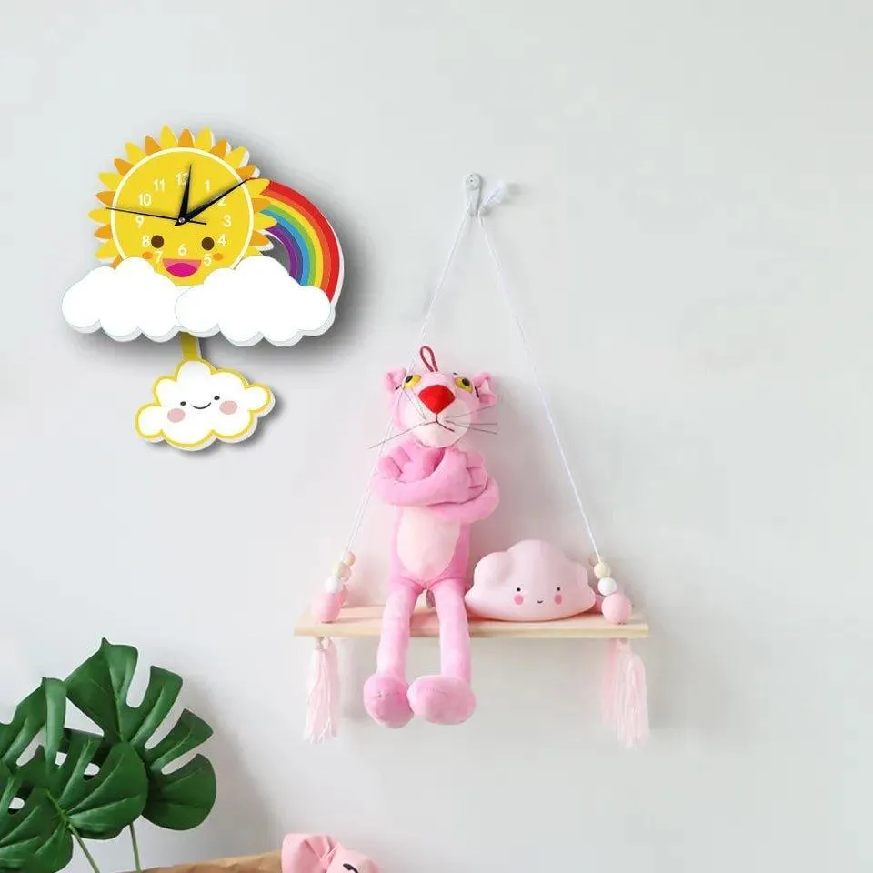 Magical Sun Rainbow Nursery Wall Clock