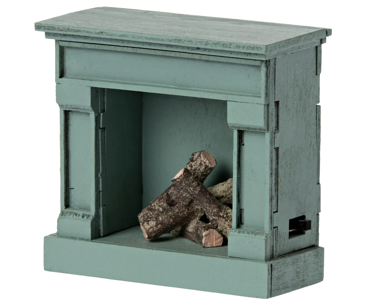 Maileg Mouse Fireplace- vintage blue