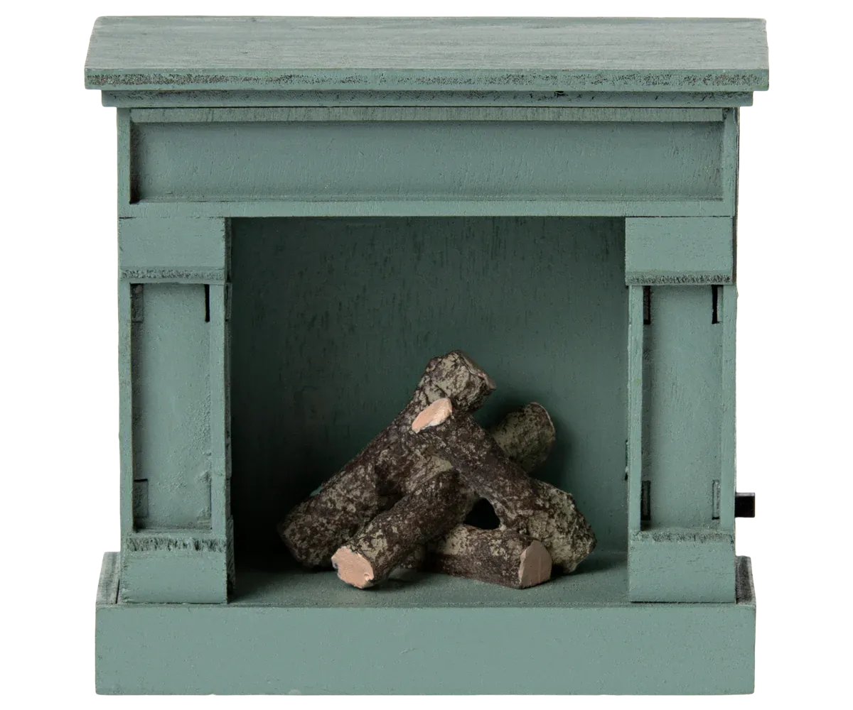 Maileg Mouse Fireplace- vintage blue